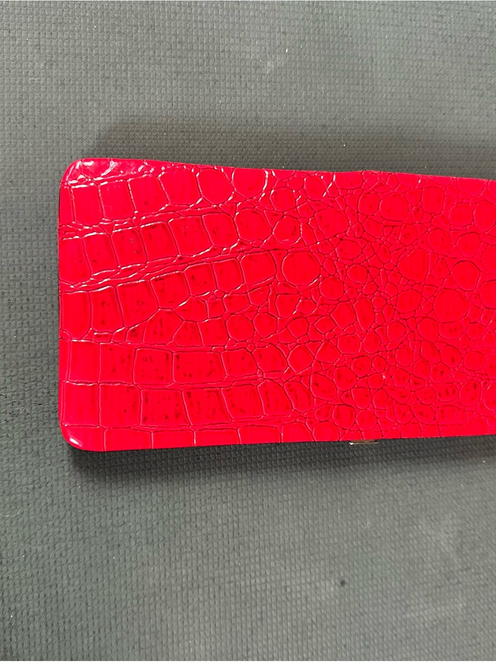 PAIGE Red Croc-Texture Jewelry Case
